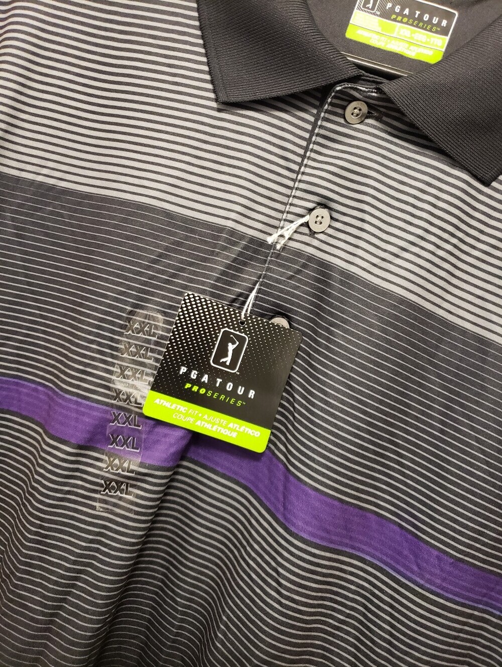 NWT PGA Tour Golf Polo Shirt Mens XXL Fluorescent Athletic Fit Pro Series - Picture 3 of 10